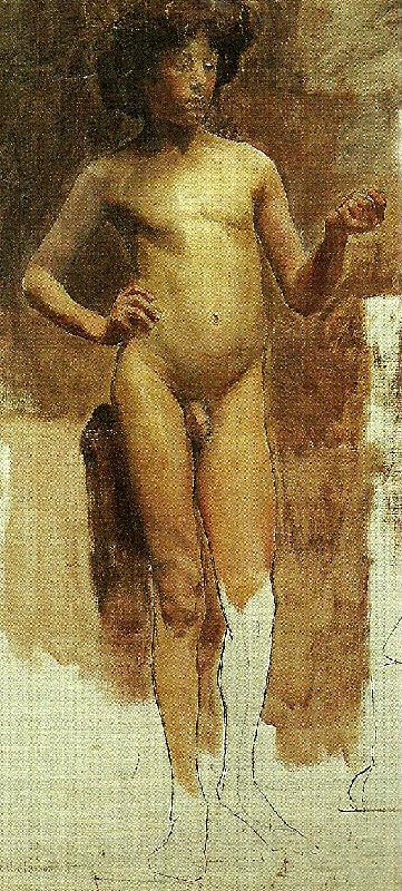 Carl Wilhelmson studie av naken manlig modell Germany oil painting art